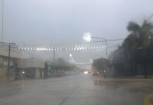 Intenso chaparrón en Vera