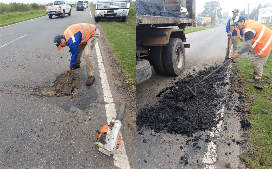 Bacheos de Vialidad Nacional en la Ruta 11, entre Candioti y Nelson ...