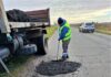 Bacheos preventivos de Vialidad Nacional sobre Ruta 11 entre Santa Fe y Gobernador Crespo