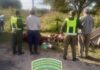 Secuestran arma de fuego y productos cárnicos durante control vehicular en zona rural de Garabato