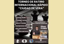 Se viene el Torneo Internacional de Rating Rápido de Ajedrez “Ciudad de Vera”