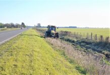 Vialidad Nacional avanza con el corte de pasto en la Ruta 11, entre San Justo y Candioti